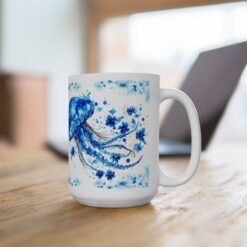 Jellyfish Blue Floral 15oz Mug - Lifestyle