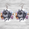 Keeshond in Flowers Round Earrings - Lifestyle