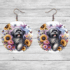 Lhasa Apso in Flowers Round Earrings - Lifestyle