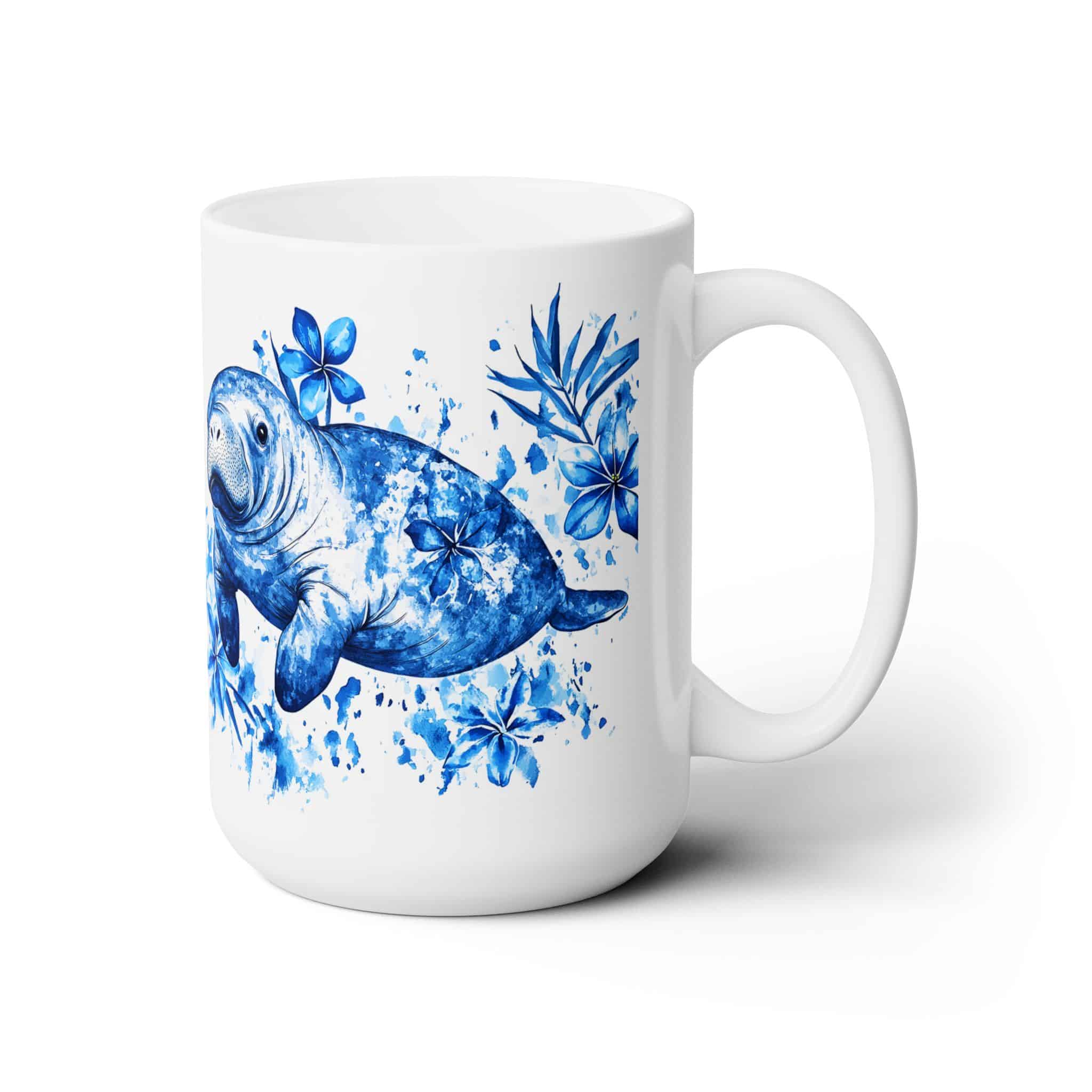 Manatee Blue Floral 15oz Mug - Main