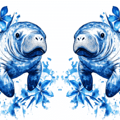 Manatee Blue Floral 15oz Mug - Render
