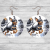 Miniature Pinscher in Flowers Round Earrings - Lifestyle