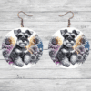 Miniature Schnauzer in Flowers Round Earrings - Lifestyle