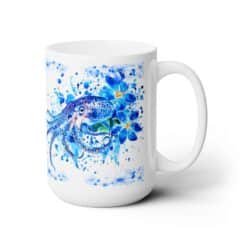 Octopus Blue Floral 15oz Mug - Main