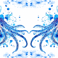 Octopus Blue Floral 15oz Mug - Render