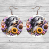 Old English Sheepdog in Flowers Round Earrings - Lifestyle
