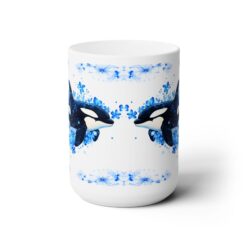Orca Blue Floral 15oz Mug - Front