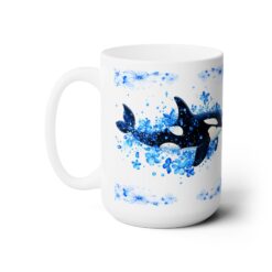 Orca Blue Floral 15oz Mug - Left