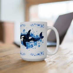 Orca Blue Floral 15oz Mug - Lifestyle