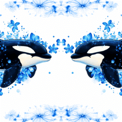 Orca Blue Floral 15oz Mug - Render