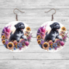 Portuguese Water Dog in Flowers Round Earrings - Lifestyle
