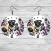 Pug in Flowers Round Earrings - Lifestyle