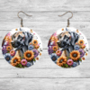 Rhodesian Ridgeback in Flowers Round Earrings - Lifestyle