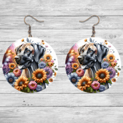 Rhodesian Ridgeback in Flowers Round Earrings - Lifestyle