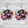 Rottweiler in Flowers Round Earrings - Lifestyle