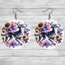 Saluki in Flowers Round Earrings - Lifestyle