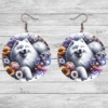 Samoyed in Flowers Round Earrings - Lifestyle