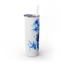 Seahorse Blue Floral 20oz Tumbler - Left