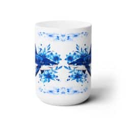 Shark Blue Floral 15oz Mug - Front