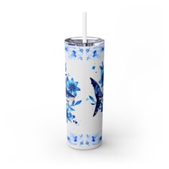 Shark Blue Floral 20oz Tumbler - Back