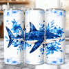 Shark Blue Floral 20oz Tumbler - Lifestyle