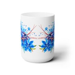 Shrimp Blue Floral 15oz Mug - Front