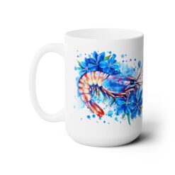 Shrimp Blue Floral 15oz Mug - Left