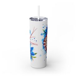 Shrimp Blue Floral 20oz Tumbler - Back