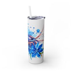 Shrimp Blue Floral 20oz Tumbler - Right