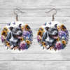 Staffordshire Bull Terrier in Flowers Round Earrings - Lifestyle
