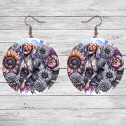 Vizsla in Flowers Round Earrings - Lifestyle