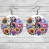 Weimaraner in Flowers Round Earrings - Lifestyle