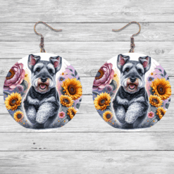Welsh Terrier in Flowers Round Earrings - Lifestyle
