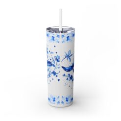 Whale Blue Floral 20oz Tumbler - Back