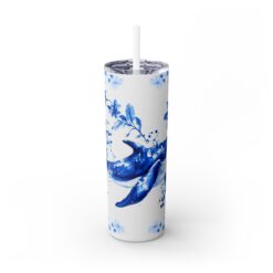 Whale Blue Floral 20oz Tumbler - Front