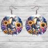 Whippet in Flowers Round Earrings - Lifestyle