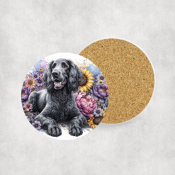 American Water Spaniel in Flowers Ceramic Coaster - Lifestyle