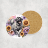 Anatolian Shepherd Dog in Flowers Ceramic Coaster - Lifestyle