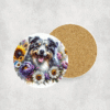 Australian Shepherd in Flowers Ceramic Coaster - Lifestyle