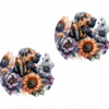 Bloodhound in Flowers Ceramic Car Coaster Set - Front