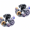 Boxer in Flowers Ceramic Car Coaster Set - Front