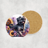 Brussels Griffon in Flowers Ceramic Coaster - Lifestyle