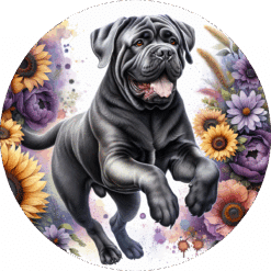Bullmastiff in Flowers Ceramic Coaster - Render