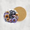 Cane Corso in Flowers Ceramic Coaster - Lifestyle