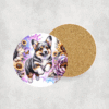 Cardigan Welsh Corgi in Flowers Ceramic Coaster - Lifestyle