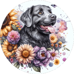 Chesapeake Bay Retriever in Flowers Ceramic Coaster - Render