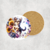 Chihuahua in Flowers Ceramic Coaster - Lifestyle