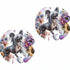 Chinese Crested in Flowers Ceramic Car Coaster Set - Front
