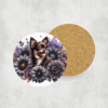 Chocolate Chihuahua in Flowers Ceramic Coaster - Lifestyle