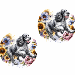 Chocolate Chihuahua in Flowers Ceramic Car Coaster Set (Copy)